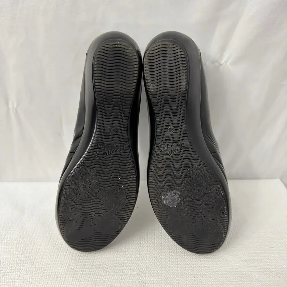 Dansko Shoes Womens Size 9 Black Patent Leather Debra Wedge